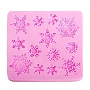 Christams Silicone Snowflakes Cake Mold Xmas Fondant Cake Decoration Mould