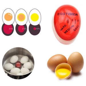 KCASA KC-008 1pc Egg Perfect Color Changing Timer Yummy Soft Hard Boiled Eggs Cooking Kitchen Eco-Friendly Resin Eggs Timer Red