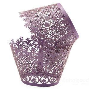 12Pcs Filigree Snowflake Baking Cup Cake Cup Cake Wrappers Cup Cake Decoration