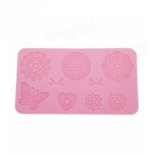 Fondant Cake Silicone Lace Mold Decoration Butterfly Bows Flowers Creative Baking Tool