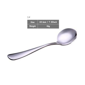 Stainless Steel Round Spoon Soup Spoon Table Spoon Cutlery