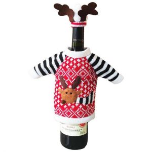 Christmas Wine Bottle Cover Christmas Decoration for Home Christmas Deer Elk Red Wine Champagne Bottle Covers Bag Ornament