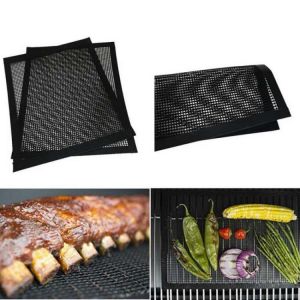 BBQ Mat BBQ Grill Mesh Teflon Non-Stick Heat Resistance Improve Thermal Conductivity Mats Use On Gas  Charcoal Electric Barbecue B