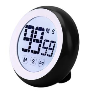 Loskii KC-03 Digital Kitchen Cooking Timer With Temperature And Humidity Cute Touch Screen Soft Light Sports Count Down Up Timer