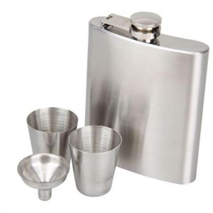 KCASA 8 Oz Stainless Steel Hip Flask Set With Funnel Hip Pocket Flagon Whiskey Brandy Vodka Pot Men Portable Liquor Flask wineBott