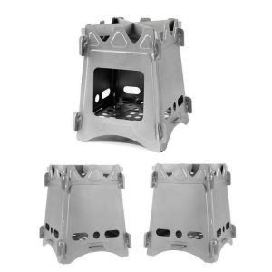 BBQ Camping Stove Portable Ultralight Titanium Wood Burning Cooking Stove Firewood Stove Pellet Pocket Packbaking Pure Titanium St