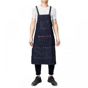 Men Ladies Denim Apron Bib Pocket Jeans Cafe Kitchen Cook Adjustable Uniform Kitchen Aprons