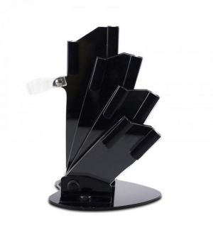 MYVIT Acrylic Black Knife Holder for 3" 4" 5" 6" Knife + Peeler Knife Blocks Stand For Ceramic
