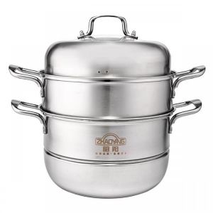 Stainless Steel 3 Tier Steamer Pot Induction Stock Lids Soup Kitchen Cookware