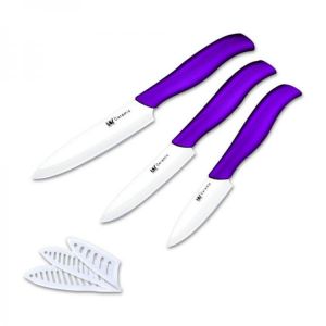 XYJ 3PCS Ceramic Knife Set 3" 4" 5" Kitchen Knife Set Vegetable Cutter Slicing Knife Utility Knife Pari
