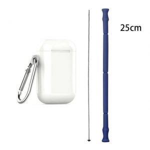 KCASA Foldable Silicone Straw Set Food-Grade Silicone Straw With Straw Brush Easy-To-Clean Straw Box Set Portable Drinkware