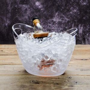 4L Plastic Transparent Garden Ice Bucket Super Large Ice Bucket Beer Champagne Big Ice Bucket Bar Tools