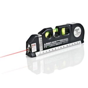 shopping קישוט הבית Loskii DX-013 Multipurpose Laser Level Horizontal Vertical Measure Tape Aligner Ruler 3 Bubbles