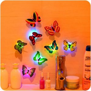 Miico Beautiful Butterfly LED Night Light Lamp With Suction Christmas Wedding Decor Sticker