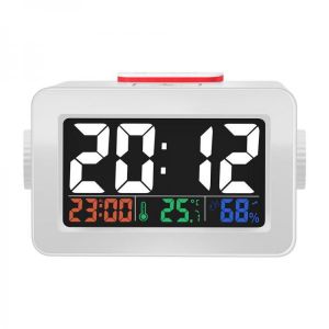 Digoo DG-C1R Brother Double Knob Simplified Alarm Clock Touch Adjust Backlight with Temperature Humidity Display