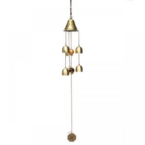 6 Bells Copper Clock Yard Garden Outdoor Living Amazing Wind Chimes