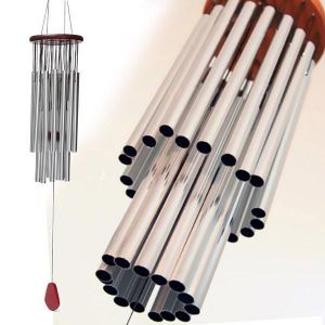 Amazing 27 Silver Tubes Wind Chimes Church Bells Hanging Decor