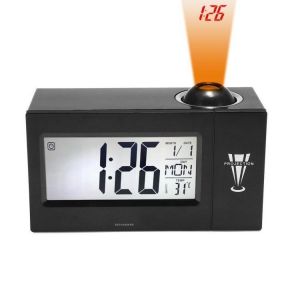 Digital Clock Binwo Bedside Time Projection Alarm Clock With 4" BIG LED Display For Day Date Temperature  Humidity  Loud 