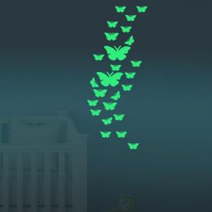 Honana DX-137 12PCS Fluorescent Glow Butterfly Wall Sticker