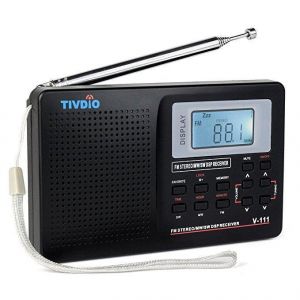 TIVDIO V-111 MW / FM /SW Stereo Radio 9KHz World Band Digital Tuning Radio LCD Display Outdoor Pocket Radio Shortwave Radio Alarm 