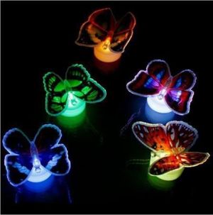LED Flashing Butterfly Night Light Colors Changing Decorative Lights 3D Stickers Home Decor