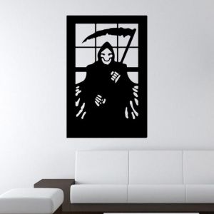 Halloween 3D Wallpapers Death Sickle Creative Horror PVC Self Adhesive Backdrop Wall Sticker Environmental Protection Halloween Wa