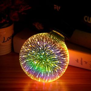 E27 6W Colorful 3D Christmas Holiday LED Firework Light Home Decorative Lamp LED Bulb
