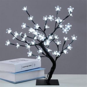 45cm LED Cherry Blossom Bonsai Sakura Tree with 72 LED Fairy Light Table Lamp