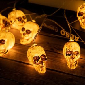 shopping קישוט הבית 10/20 LED Light String Happy Halloween Pumpkin Skull Light String Halloween Decoration