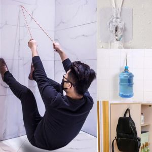 shopping סידור הבית Honana HN-31 6PCs Strong Transparent Sticky Wall Hooks Hanger for Kitchen Bathroom Holder Accessories Wall Storage Hangers