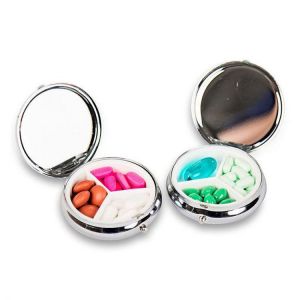 Honana HN-PB007 Portable Pocket Pill Case 3 Compartments Medicine Box Round Pill Organizer