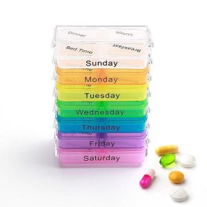 KCASA KC-JS0703 Portable Pill Case Organizer Weekly Travel Medicine Box Tablets Case Holder
