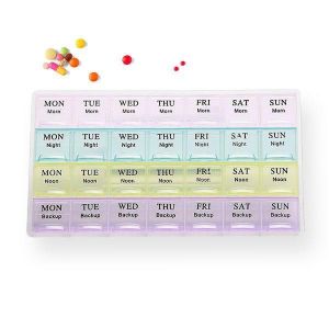 KCASA KC-JS2801 Travel Monthly Pill Organizer 28 Tablets Box Travel Medicine Storage Case