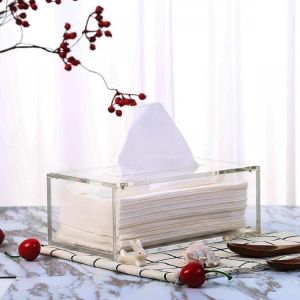 Acrylic Clear Transparent Tissue Box Cover Rectangular Holder Paper Storage Case