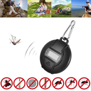 Loskii D3 Portable Solar/USB Ultrasonic Pest Repeller Outdoor Handheld Pests Control Anti Mosquito Repellent with Compass for Camp