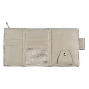 Multifunctional Leather Car Storage Bag Visor Cover Card License Holder Glasses Folder