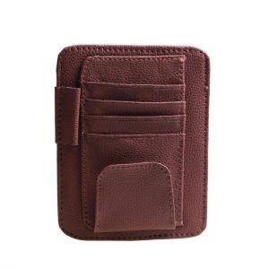 Multiple Layers Car Glasses Folder PU Leather Sun Visor Card Holder Car Storage Bag