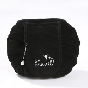 Oxford Cloth Velvet Lazy Bundle Mouth Drawstring Cosmetic Bag Large Capacity Wash Bag