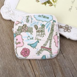Cute Women Sanitary Napkins Bag Menstrual Pads Carrying Easy Bag Small Articles Gather Pouch Case Purse Holder Organizer