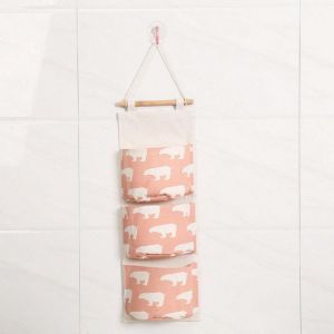 3 Grids Wall Hanging Storage Bag Organizer Toys Container Decor Pocket Pouch Desktop Organizer