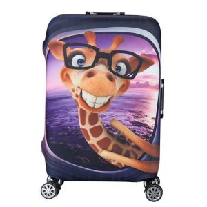 Honana Cartoon Cute Animal Elastic Luggage Cover Trolley Case Cover Durable Suitcase Protector for 18-32 Inch Case Warm Travel Acc