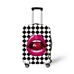 Honana Cherry Lips Elastic Luggage Cover Trolley Case Cover Durable Suitcase Protector for 18-32 Inch Case Warm Travel Accessories