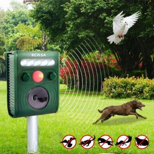 shopping גינה וגנים KCASA KC-JK369 Garden Ultrasonic PIR Sensor Solar Animal Dispeller Strong Flashlight Dog Repeller