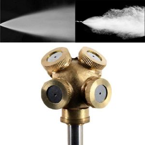 Honana HG-GW 1/4 Inch 4 Hole Brass Spray Nozzle Garden Sprinklers Irrigation Fitting