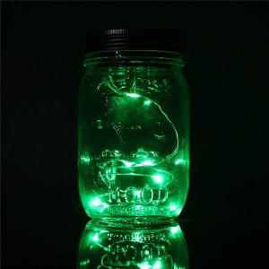 Christmas light Solar Power Hanging Glass Jar Lamp 8 LED Beads Garden Courtyard Landscape Decor Light