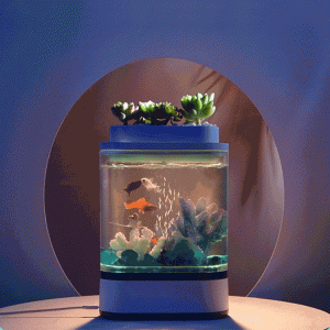 shopping ציוד לחיות מחמד Geometry Mini Fish Tank USB Charging Self-Cleaning Aquarium with 7 Colors LED Light For Home Decorations From Xiaomi Youpin