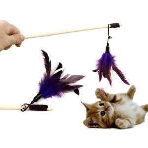 shopping ציוד לחיות מחמד Yani HP-PT1 Pet Tease Cat Stick Pure Goose Feather Wooden Cat Toys Pet Funny Playing Supplies