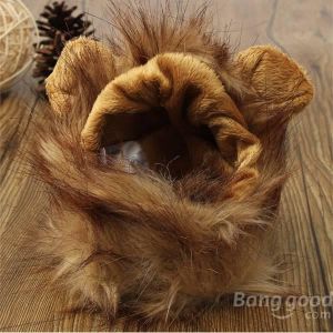 Pet Cat Lion Mane Wig Stuffed Hat with Ears