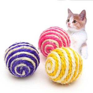 shopping ציוד לחיות מחמד Pets Cats Dogs Toy Sisal Ball Kitten Teaser Playing Chew Scratch Pet Toys Diameter 5cm Color Random