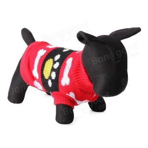 Bone Footprint Pet Dog Knitted Breathable Sweater Outwear Apparel